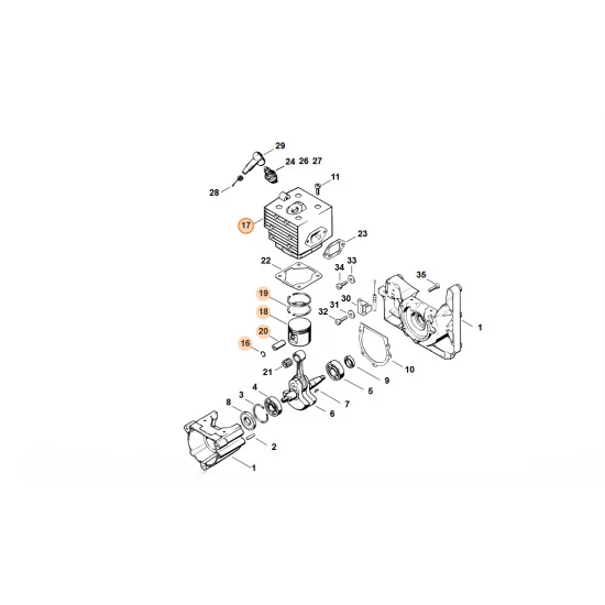 STIHL  Cylinder z tłokiem Ø 46 mm 4203 020 1201